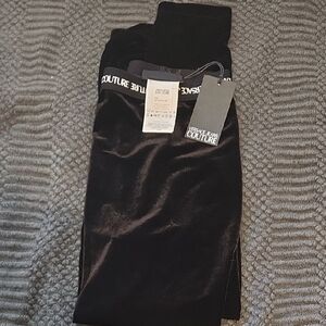 Versace Jeans Couture Black Velvet Pants NWT